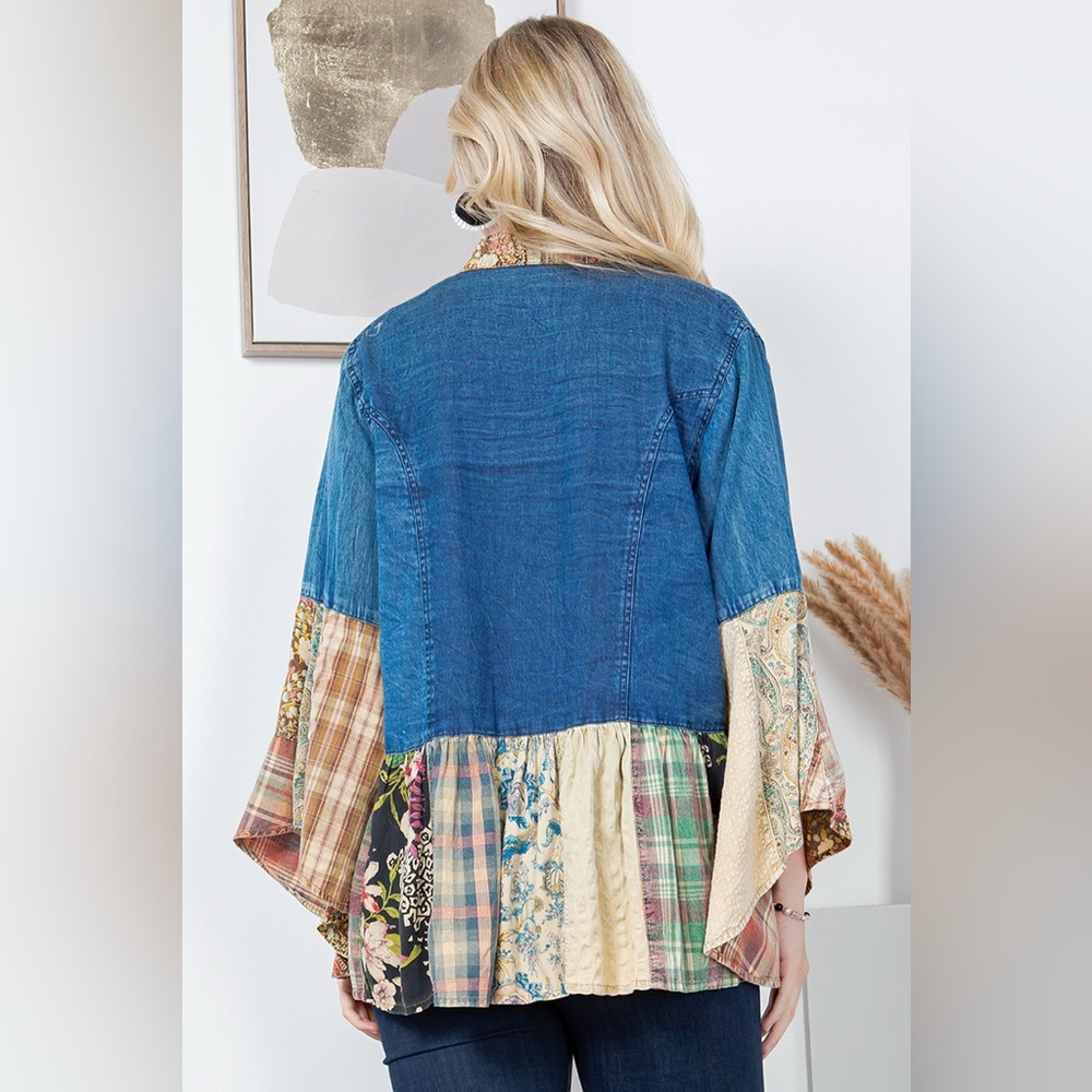 Patchwork Denim Jacket - image 3